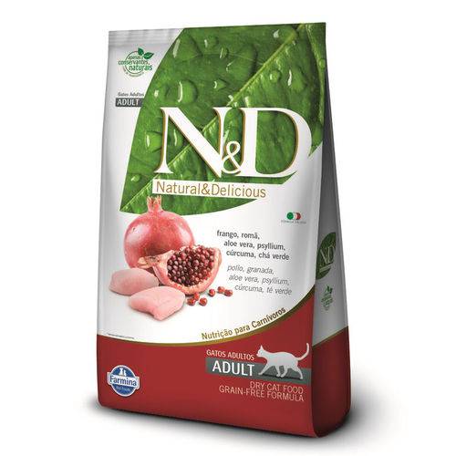 Ração Farmina N&d Grain Free para Gatos Adultos Sabor Frango e Romã - 10,1kg