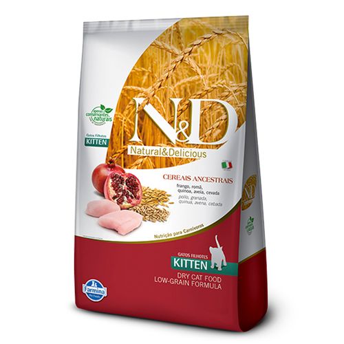 Ração Farmina N&D Low Ancestral Grain Kitten Sabor Frango e Romã para Gatos Filhotes 400g