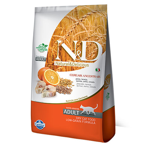 Ração Farmina N&d Low Grain para Gatos Adultos Sabor Peixe e Laranja - 1,5kg
