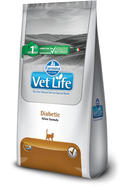 Ração Farmina Vet Life Diabetic para Gatos Adultos Diabéticos - 2 Kg