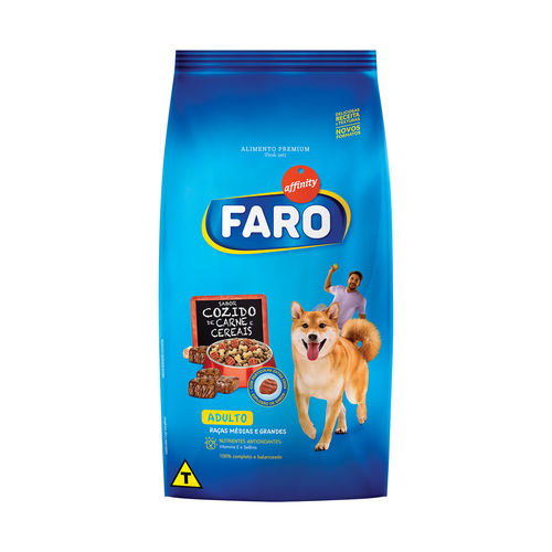 Ração Faro para Cães Adultos Raça Média Sabor Carne e Cereais - 1kg