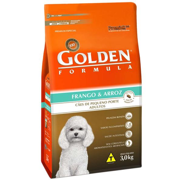 Ração Golden Fórmula Cães Adultos Frango e Arroz Mini Bits 3kg - Premier