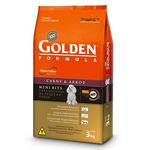 Ração Golden Fórmula Mini Bits para Cães Adultos Pequeno Porte Sabor Carne e Arroz - 3kg