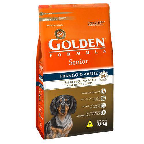 Ração Golden Fórmula Mini Bits Senior Cães Adultos Frango e Arroz 3kg