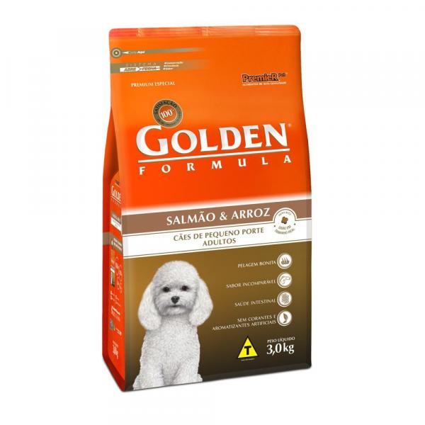 Ração Golden Formula P/ Cães Adultos Pequeno Porte Salmão Arroz Mini Bits 3 Kg