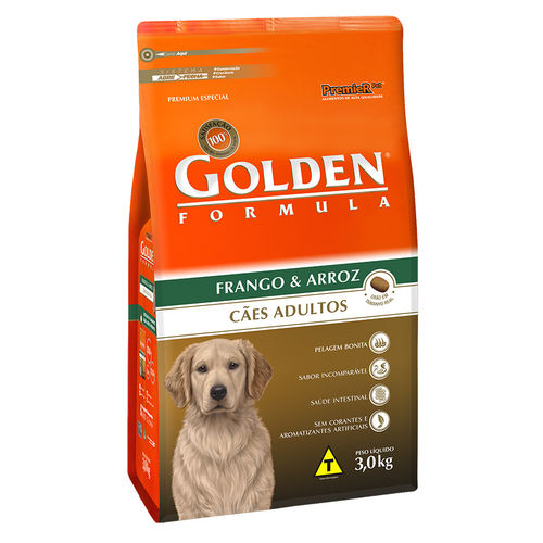 Ração Golden Fórmula para Cães Adultos Sabor Frango e Arroz 3kg