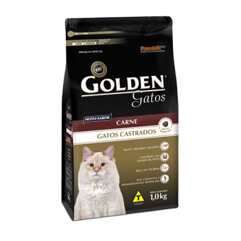 Ração Golden Gatos Adultos Castrados Carne 1kg