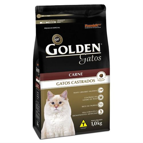 Ração Golden Gatos Adultos Castrados Carne 1kg