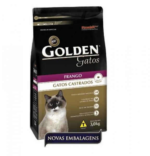 Ração Golden Gatos Castrados Adulto Frango 3 Kg