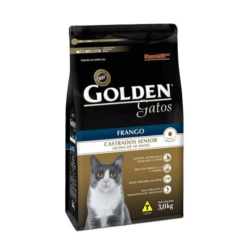 Ração Golden Gatos Castrados Sênior Acima de 10 Anos Frango - 3kg