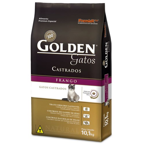 Ração Golden Gatos para Adulto Castrado Sabor Frango (3,0 Kg)