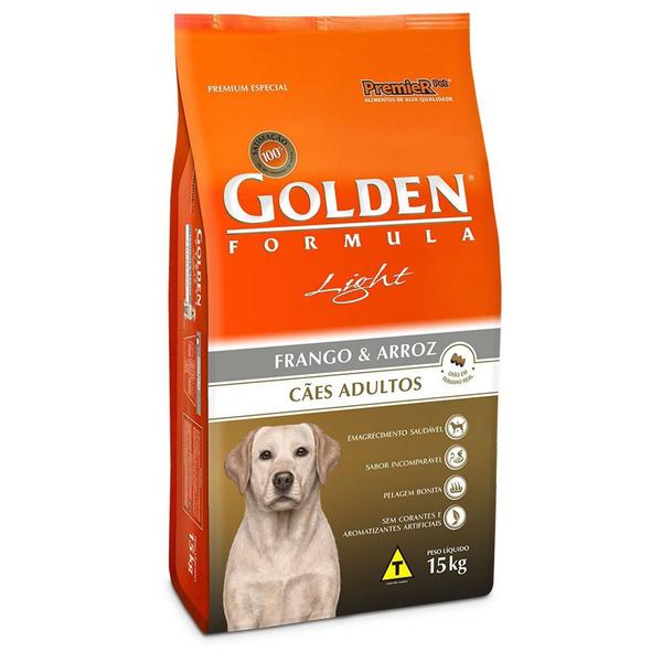 Ração Golden Light para Cães Adultos Sabor Frango e Arroz 15kg - Premier