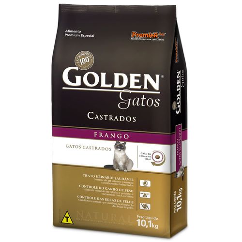 Ração Golden para Gatos Adultos Castrados Sabor Frango 10,1kg