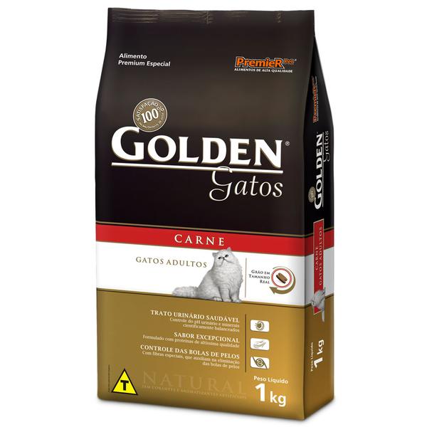 Ração Golden para Gatos Adultos Sabor Carne 1kg - Premier