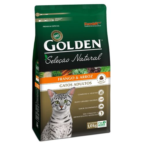 Ração Golden Seleção Natural para Gatos Adultos Sabor Frango 1kg