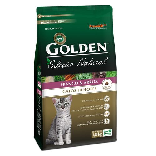 Ração Golden Seleção Natural para Gatos Filhotes Sabor Frango 1kg