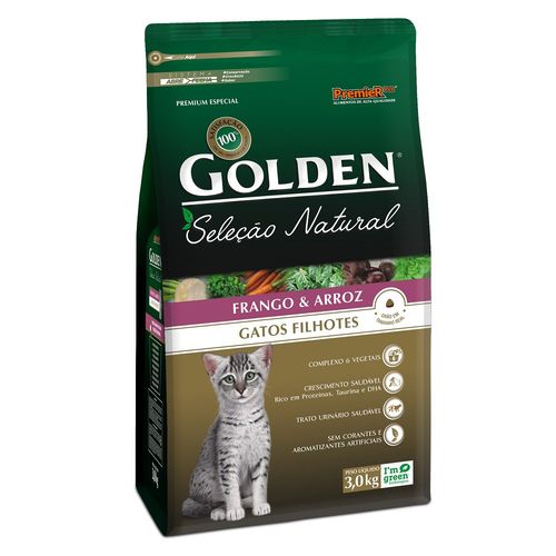 Ração Golden Seleção Natural para Gatos Filhotes Sabor Frango 3kg