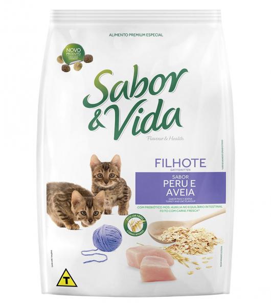 Ração Guabi Sabor e Vida para Gatos Filhotes Sabor Peru e Aveia 1kg
