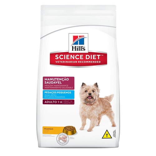 Ração Hills Science Diet Manutenção Saudável Pedaços Pequenos para Cães Adultos de 1 a 6 Anos - 1Kg