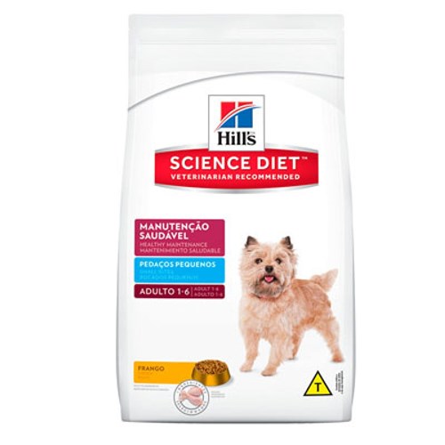 Ração Hills Science Diet Manutenção Saudável Pedaços Pequenos para Cães Adultos de 1 a 6 Anos – Frango – 3Kg.