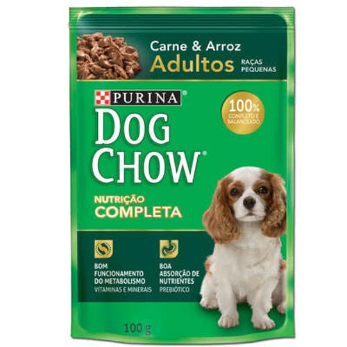 Ração Nestlé Purina Dog Chow Adultos Raças Pequenas Sachê Carne e Arroz - 100 G