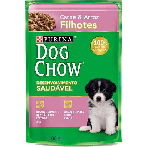 Ração Nestlé Purina Dog Chow Filhotes Sachê Carne e Arroz - 100 Gr