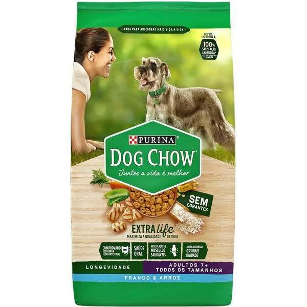Ração Nestlé Purina Dog Chow para Cães Adultos 7+ Sabor Frango e Arroz 15kg