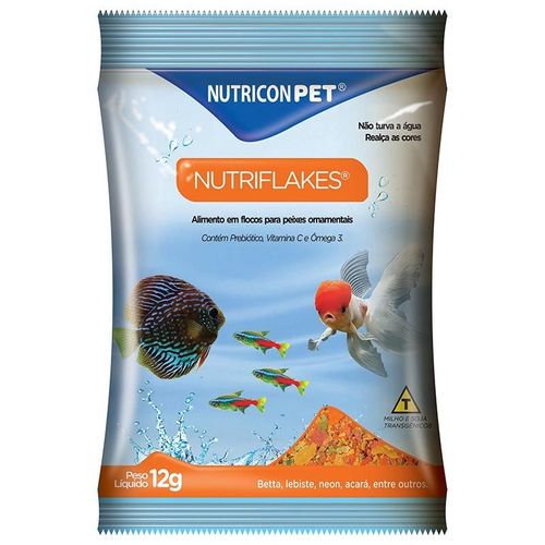 Ração Nutricon NutriFlakes para Peixes 12g