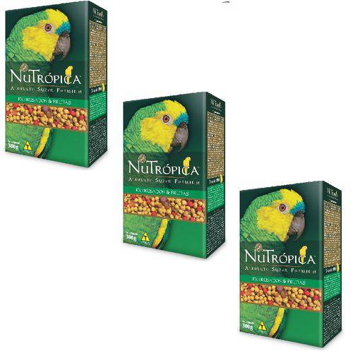 Ração Nutrópica com Frutas para Papagaios 300g - 03 Unidades