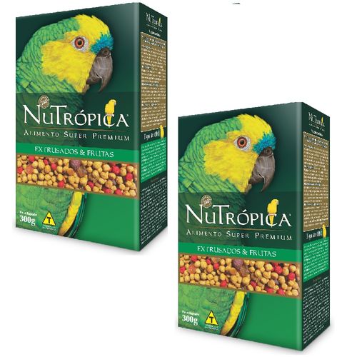 Ração Nutrópica com Frutas para Papagaios 300g - 02 Unidades