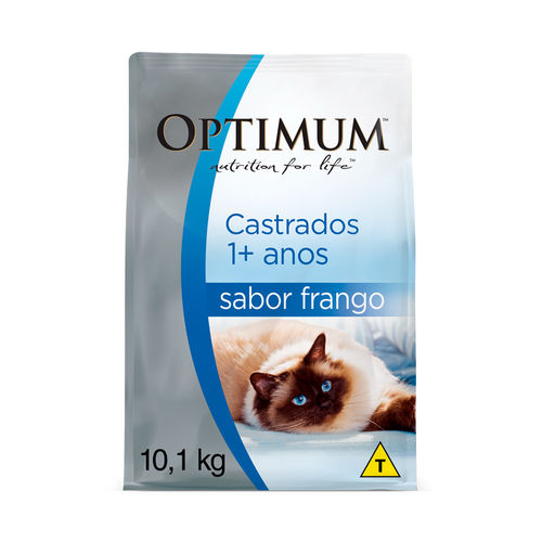 Ração Optimum para Gatos Adultos Castrados Sabor Frango - 10,1kg