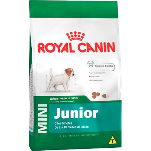 Tamanhos, Medidas e Dimensões do produto Ração para Cães Mini Junior 7,5Kg - Royal Canin