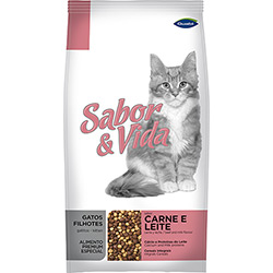 Ração para Gatos Sabor & Vida Carne e Leite 10Kg - Guabi Petcare
