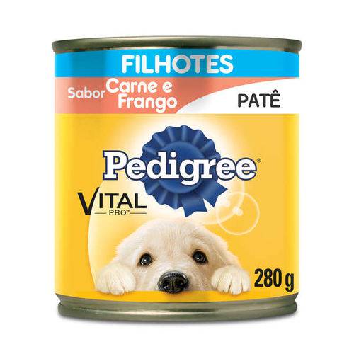 Ração Pedigree Lata Patê de Carne e Frango para Cães Filhotes - 280 G