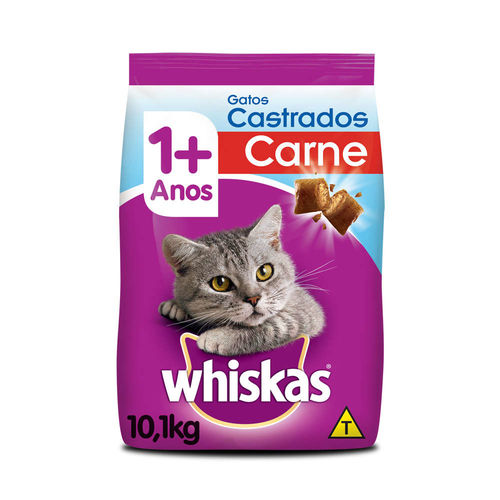 Ração Pedigree Whiskas para Gatos Castrados Sabor Carne 10,1kg