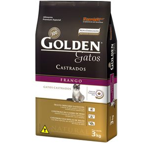 Ração Premier Golden Gatos Adultos Castrados Frango 3 Kg