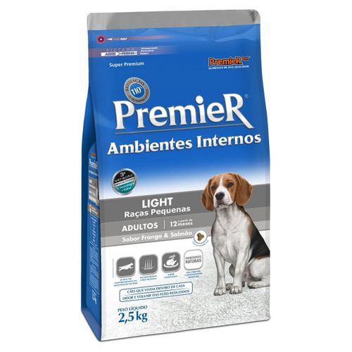 Ração Premier Light Cães Adultos Ambientes Internos – 2,5Kg 2,5kg