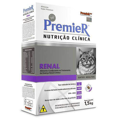Ração PremieR Nutrição Clínica Gatos Renal - 1,5 Kg - Validade 04/2019
