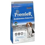 Ração Premier Ambientes Internos Light para Cães Adultos Sabor Frango e Salmão - 2,5kg