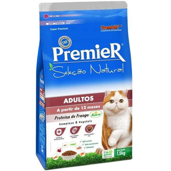 Ração Premier Seleção Natural Gatos Adultos 1,5kg - Premier Pet