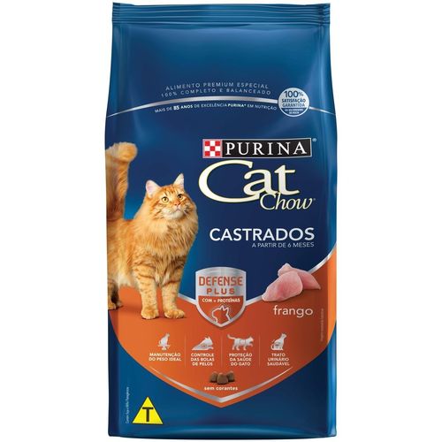 Ração Purina Cat Chow para Gatos Castrados Sabor Frango 1kg