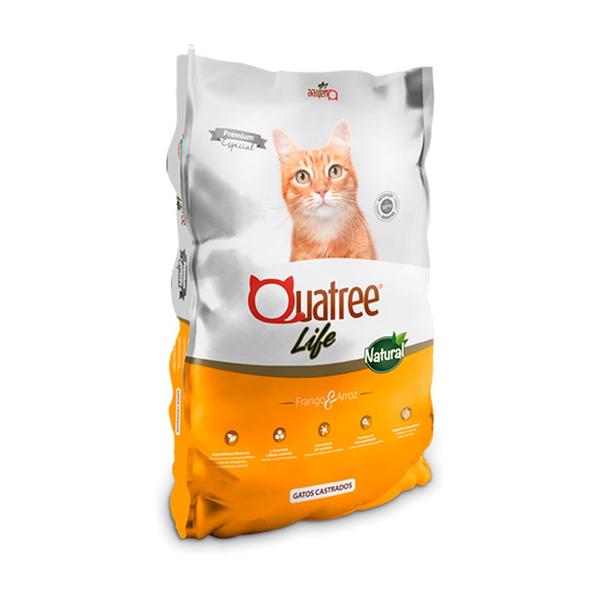 Ração Quatree Life para Gatos Castrados Sabor Frango e Arroz - 3kg