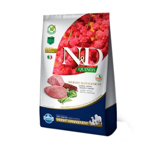 Tudo sobre 'Ração Quinoa N&D para Cães Weight Management Sabor Cordeiro - 10,1kg'