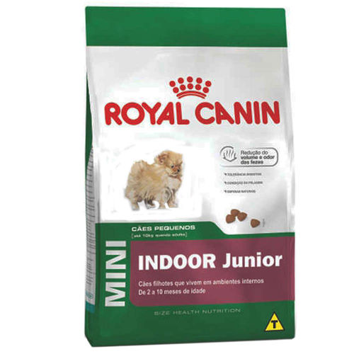 Ração Royal Canin Mini Indoor Junior para Cães Filhotes de Pequeno Porte Ambientes Internos - 2,5 Kg