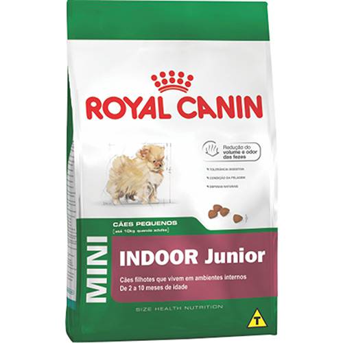 Ração Royal Canin Mini Indoor Junior para Cães Filhotes de Raças Pequenas em Ambientes Internos - 3Kg