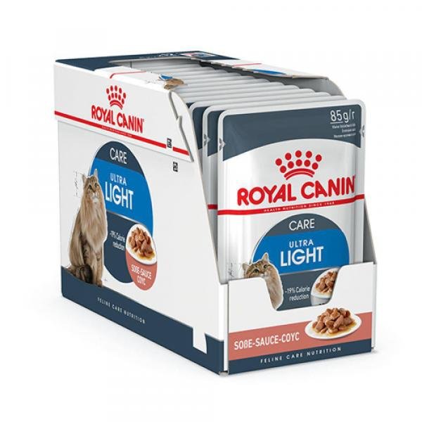 Ração Royal Canin Sachê Ultra Light para Gatos Caixa com 12 Unidades