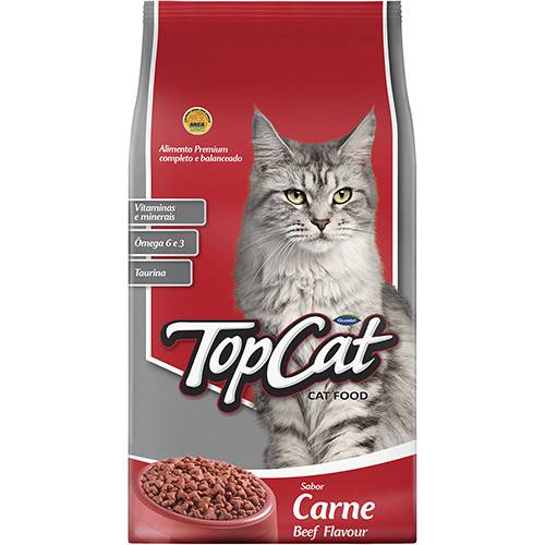 Tudo sobre 'Ração TopCat para Gatos Carne 2Kg'