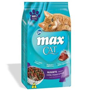 Ração Total Max Cat Nuggets de Carne Frango e Peixe para Gatos Adultos - 8 Kg