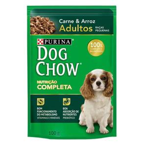 Ração Úmida Dog Chow Sabor Carne e Arroz para Cães Adultos de Raças Pequenas