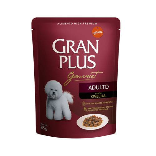 Ração Úmida Granplus Gourmet para Cães Adultos Sachê Sabor Ovelha - 85g